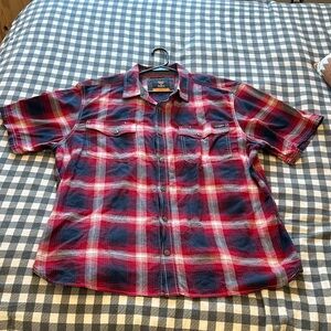 Stylish Red and Blue Plaid Button-Down Shirt